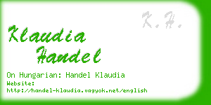 klaudia handel business card